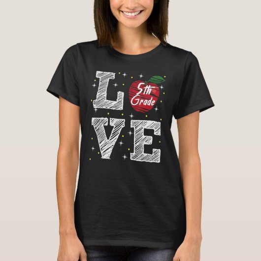 5e graad liefde met Apple T-shirt (Voorkant)