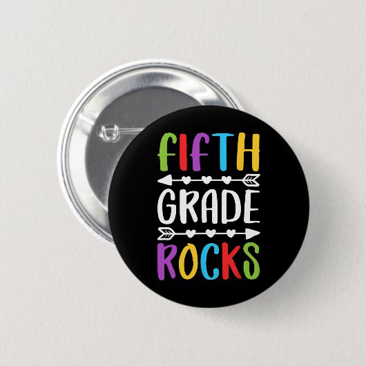 5e graad terug naar school ronde button 5,7 cm (Voorkant /achterkant)