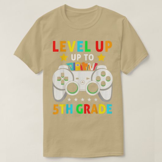 5e graad tot videospel eerste dag van Scho T-shirt (Design voorkant)