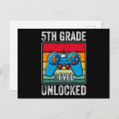 5e graad van Unlock Back to School Video Gamer Briefkaart (Voorkant / Achterkant)