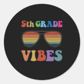 5e graad Vibes Ronde Sticker (Voorkant)
