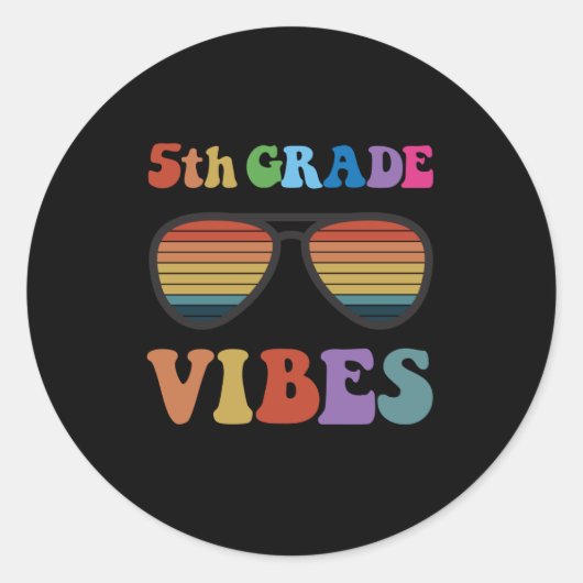 5e graad Vibes Ronde Sticker (Voorkant)
