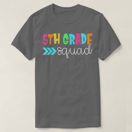 5e graad vierkant, vijfde graad terug naar school t-shirt (Design voorkant)