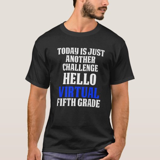 5e graad vijfde klas virtuele online school t-shirt (Voorkant)