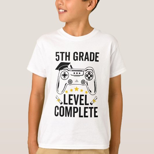 5e Grade Niveau Compleet Afstuderen Gamer Klasse v T-shirt (Voorkant)