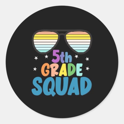 5e Grade Squad Ronde Sticker (Voorkant)
