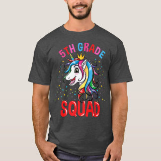 5e Grade Squad Unicorn Girls terug naar school T-shirt