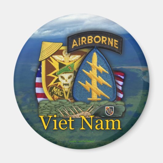 5e groene baretten macv sog vietnam veteranen magn magneet (Voorkant)