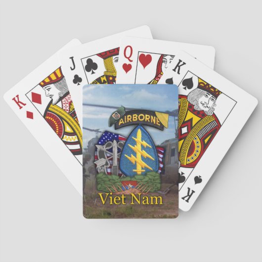 5e groene bessen vietnam war veteranen poker C Speelkaarten (Achterkant)