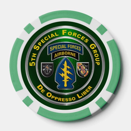 5e groep speciale strijdkrachten poker chips (Achterkant)