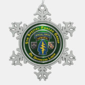 5e groep speciale strijdkrachten tin sneeuwvlok ornament (Voorkant)