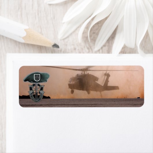 5e groep van speciale troepen terugkeer adres labe etiket (Insitu)