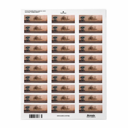 5e groep van speciale troepen terugkeer adres labe etiket (Full Sheet)