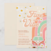 5e Groovy Verjaardag Daisy Hippie Verjaardag Kaart (Voorkant / Achterkant)