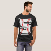 5e honkbal geboren in 2017 - 5 jaar t-shirt (Voorkant volledig)