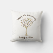 5e Hout Bruiloft Jubileum man & vrouw Kussen (Voorkant)