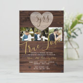 5e HOUT Jubileum PHOTO Rustic Invite Kaart (Staand voorkant)