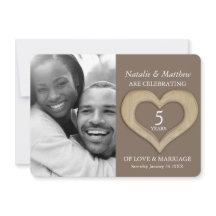 5e houten huwelijksjubileum bruine aangepaste foto