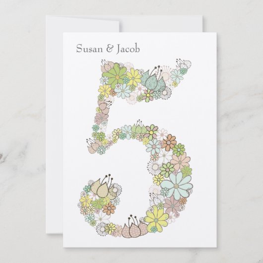 5e Houten Huwelijksjubileum Uitnodiging (Voorkant)