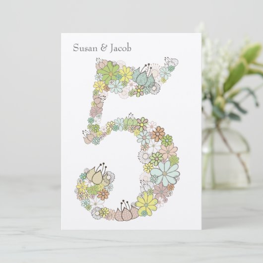 5e Houten Huwelijksjubileum Uitnodiging (Staand voorkant)