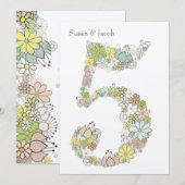 5e Houten Huwelijksjubileum Uitnodiging (Voorkant / Achterkant)