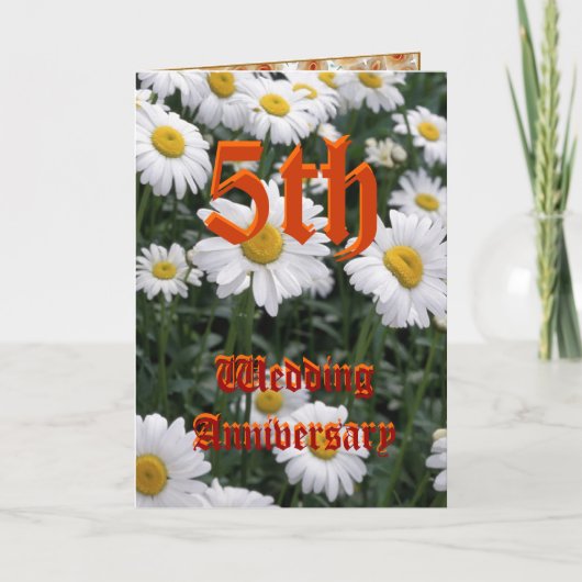 5e huwedagsverjaardagskaart - Madeliefje Kaart (Voorkant)