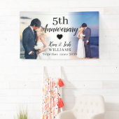 5e huwelijksjubileum aangepaste 2 foto-collage spandoek (Insitu)