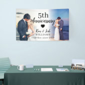 5e huwelijksjubileum aangepaste 2 foto-collage spandoek (Beurs)