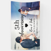 5e huwelijksjubileum aangepaste fotocollage met 2  spandoek (Verticaal)