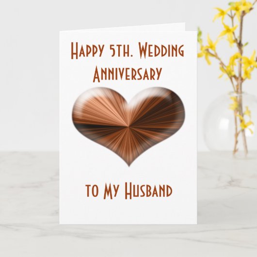 5e huwelijksjubileum kaart voor man en vrouw (Gele Bloem)