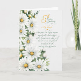 5e huwelijksjubileum sentimentele madeliefjes kaart