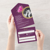 5e huwelijksjubileumfeest roze tourmalijn all in one uitnodiging (Afscheurbaar)