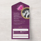 5e huwelijksjubileumfeest roze tourmalijn all in one uitnodiging (Binnen)