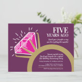 5e huwelijksverjaardagsfeest roze tourmaline ring kaart (Staand voorkant)