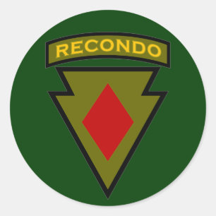 5e Infanteriediv Recondo-zakpatch 1 Ronde Sticker