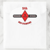 5E INFANTERIEDIVISIE (GEMECHANISEERD)"RODE DIAMANT OVALE STICKER (Tas)