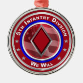 5e infanteriedivisie Keepslag Metalen Ornament (Voorkant)