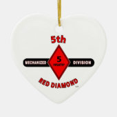 5E INFANTRY DIVISION (MECHANISED)"RED DIAMOND" KERAMISCH ORNAMENT (Voorkant)