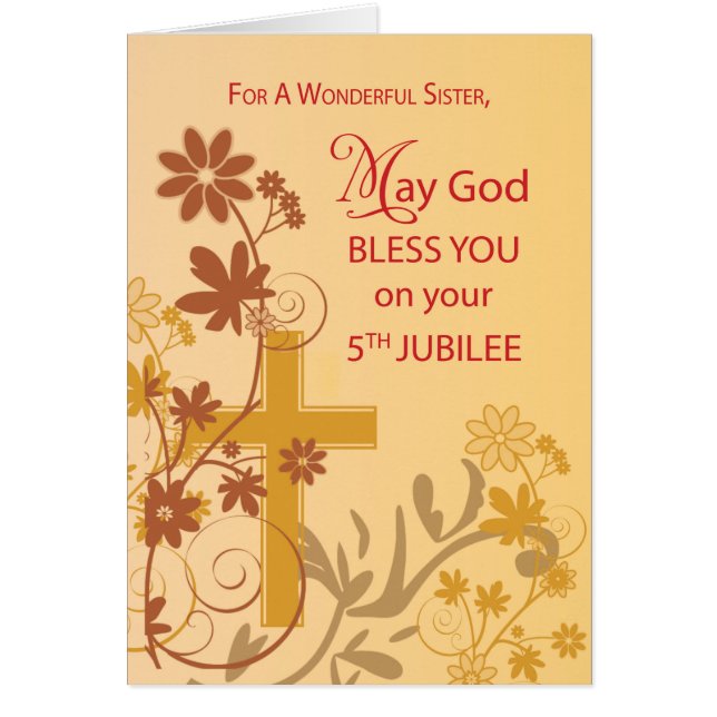 5e Jubilee Jubileum Nun Cross, Swirls, Flowers (Voorkant)