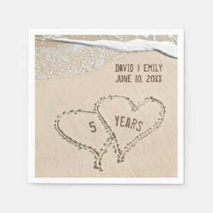 5e Jubileum Beach Hearts Napkins Servet