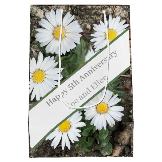 5e Jubileum, bewerkbaar Medium Cadeauzakje (Achterkant)