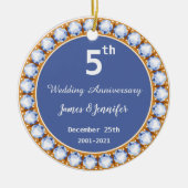 5e Jubileum diamant Keramisch Ornament (Voorkant)