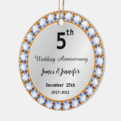 5e Jubileum diamant Keramisch Ornament (Links)