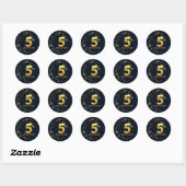 5e Jubileum Envelopzegel Ronde Sticker (Vel)
