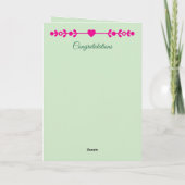 5e Jubileum foto groen roze Kaart (Achterkant)