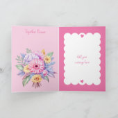 5e Jubileum gerbera bloemen roze Kaart (Binnen)