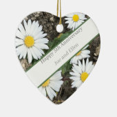 5e Jubileum, Hout en Daisies bewerkbaar Keramisch Ornament (Rechts)