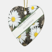 5e Jubileum, Hout en Daisies bewerkbaar Keramisch Ornament (Links)