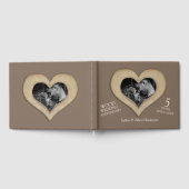 5e jubileum houten foto hart bruin gastenboek (Volledig)