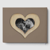 5e jubileum houten foto hart bruin gastenboek (Achterkant)